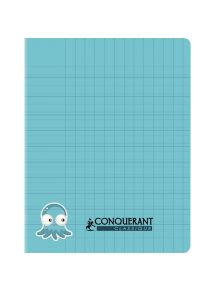 Cahier  polypro 17x22cm, 32p, double ligne 3mm, piqûre 90g, vert