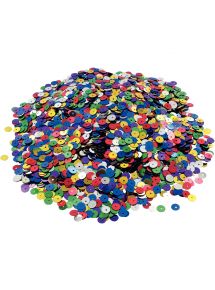 Sequins plats diamètre 6mm, couleurs assorties, boîte de 4000