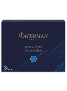 Cartouche longue Waterman encre bleu , étui de 8