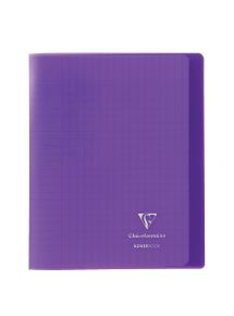 Cahier piqûre 96 pages Koverbook, 17x22 cm, seyès 90g, couverture polypropylène violet