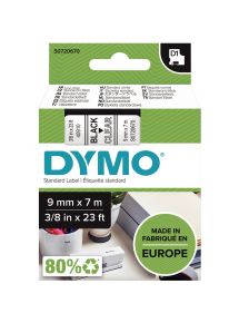 Recharge Dymo D1 9 mm x 7 m noir et transparent