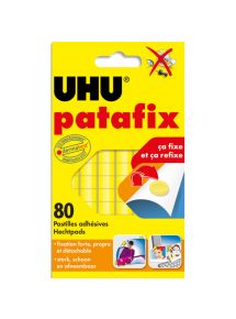 Pastille adhésive Patafix Uhu blanche, étui de 80