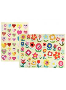 Pochette de 432 gommettes formes coeurs et fleurs