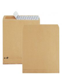 Paquet de 50 pochettes kraft 275x365mm 120g soufflet 30mm bande siliconée