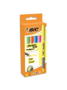 Surligneur Flex Bic pointe pinceau, pochette de 5 couleurs assorties