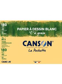 Papier dessin blanc 180g, format 21x29,7cm, pochette de 12