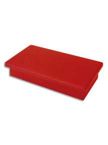 Aimant rectangulaire 12x25 mm, blister de 7, rouge