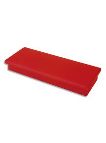 Aimant rectangulaire 23x55 mm, blister de 2, rouge