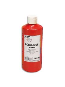 Peinture acrylique brillante, flacon de 500ml, rouge vif