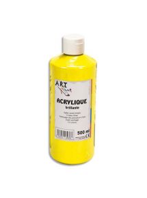 Peinture acrylique brillante, flacon 500ml, jaune primaire