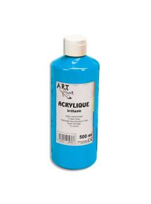 Peinture acrylique brillante, flacon 500ml, bleu primaire