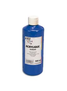 Peinture acrylique brillante, flacon 500ml, bleu outremer