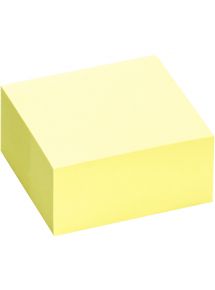 Bloc cube de 400 feuilles de notes repositionnables 75 x 75 mm coloris jaune pastel