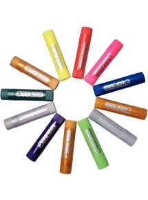 Gouache en stick 10g O'Color, boîte de 12 fluo et métal assortis
