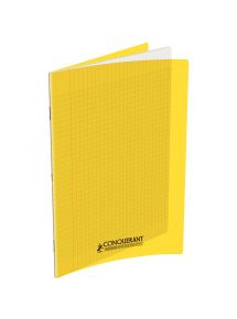 Cahier polypro 24x32cm, 140p, grands carreaux, jaune