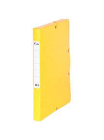 Boîte de classement en carte grainée dos 2,5 cm, jaune