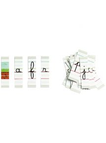 Lot de 6 x 26 lettres cursives lignées magnétiques, petit format