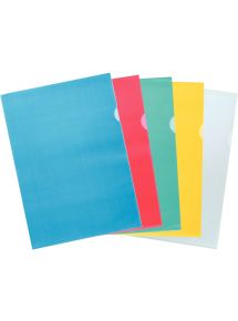 Boîte de 100 pochettes coin en polypropylène 12/100ème, coloris assortis