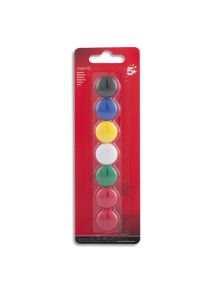 Aimant rond, diamètre 20 mm, boîte de 7 couleurs assorties
