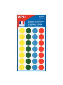 Sachet de 140 pastilles adhésives assorties, ø 15 m