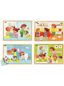 Lot de 4 puzzles, Tout propre !