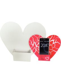 Lot de 10 porte-téléphone coeur en carton blanc