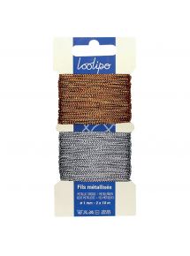 Lot de 2 bobines élastiques or et argent