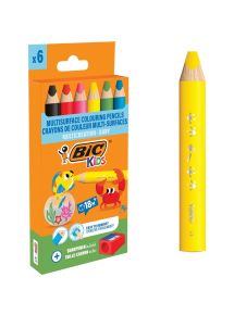 Etui de 6 crayons multi surface baby assortis