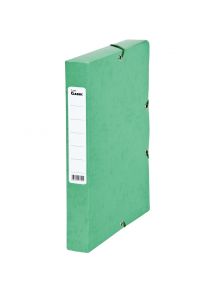 Boîte de classement à élastique en carte 25x33cm, dos 4cm, vert