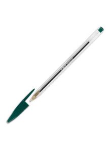 Stylo bille pointe moyenne Bic Cristal, écriture 0,5mm, vert