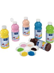 Peinture acrylique Glossy, flacon de 500ml, lot de 6 couleurs assorties