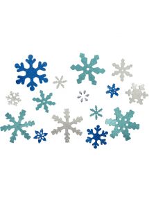 Lot de 240 flocons de neige en mousse de caoutchouc pailletée