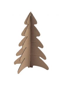 Lot de 15 sapins en carton brun, hauteur 24,5 cm