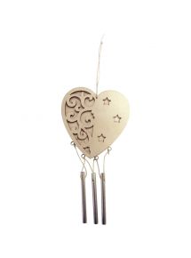 Lot de 5 carillons cœur en bois