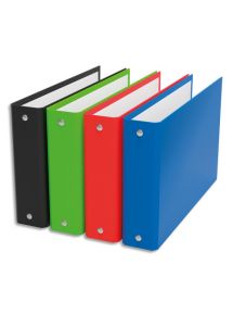 Classeur à fiches 2 anneaux, 25mm pour format 14,8x21cm, coloris assortis