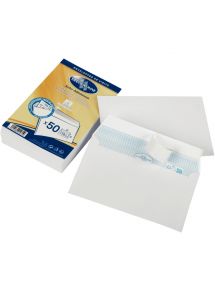 Paquet de 50 enveloppes blanches 90x140mm 110g pour cartes de visite