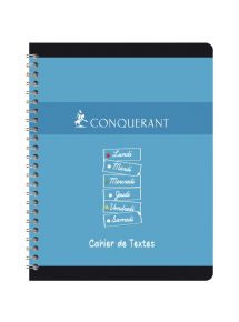 Cahier de textes 17x22cm, 148p Seyès, 70g, spirales