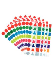 Gommettes géométriques repositionnables, formes et couleurs assorties, sachet de 48 feuilles