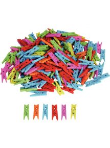 Lot de 450 mini pinces à linge, coloris assortis
