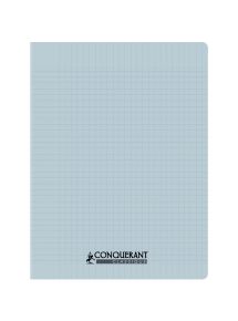 Cahier piqûre 96 pages Conquérant, 17x22 cm, seyès, couv PP bleu pastel