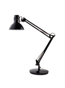 Lampe architecte avec pince de fixation standard noir