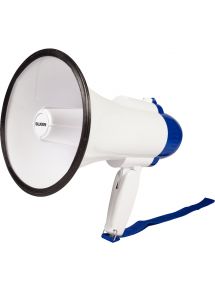Megaphone 10W. Porte-voix Microphone intégré Blanc/Bleu