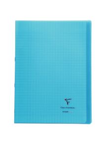 Cahier piqûre 96 pages Koverbook, A4, seyès 90g, couverture polypropylène bleu