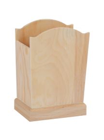 Lot de 5 pots à crayons en bois, hauteur 15 cm