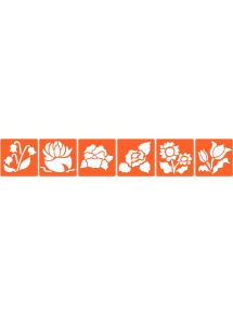 Paquet de 6 pochoirs en plastique, les fleurs
