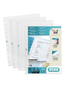 Paquet de 10 pochettes amovibles pour protège-documents VARIOZIP