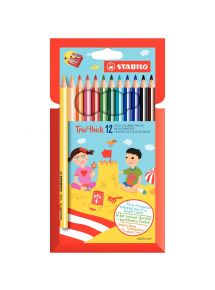 Crayon de couleur Trio Stabilo, gros module, pochette de 12