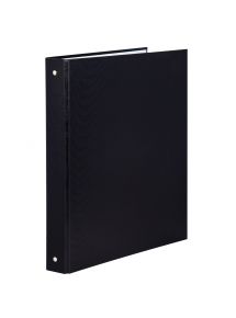 Classeur 4 anneaux en carton plastifié, format A4, dos 4 cm, noir