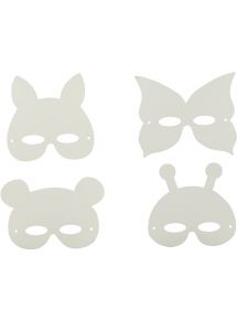 Lot de 24 masques en carton forme animaux assortis