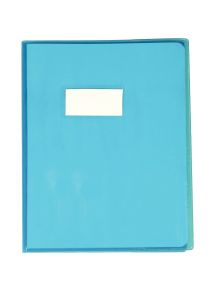 Protège-cahier en PVC 22/100ème, pour format 17x22 cm, bleu